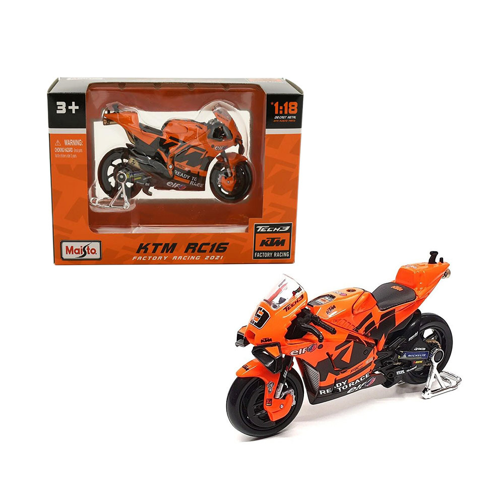 Maisto Licensed 1:18 Scale Moto GP Tech3 KTM Factory 2021 Diecast Model  Motorcycle Assorted