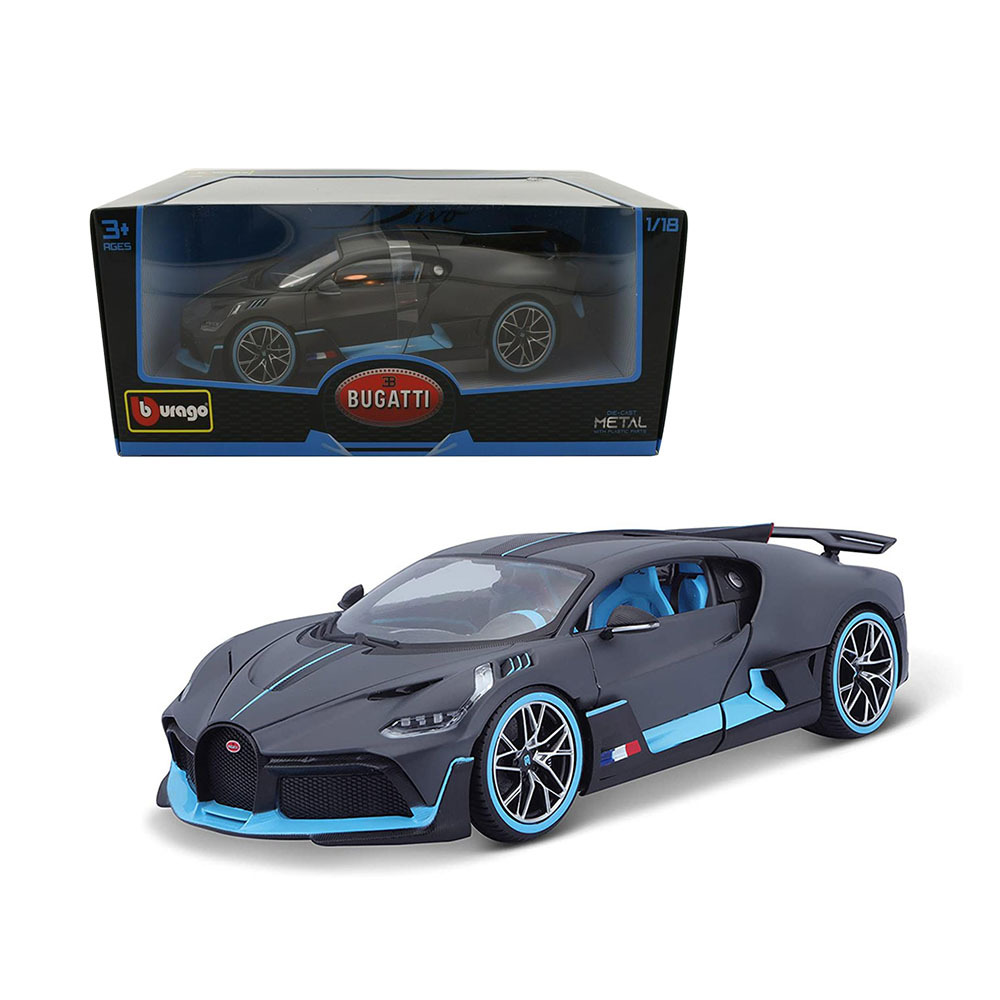 Bburago 1:18 Scale Bugatti Divo Grey Blue Model Car