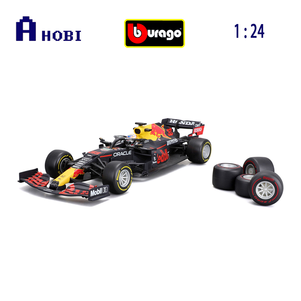 Bburago 1:24 Red Bull RB16B #33 Verstappen F1 Model Realistic Decals and  Interchangeable Tyres