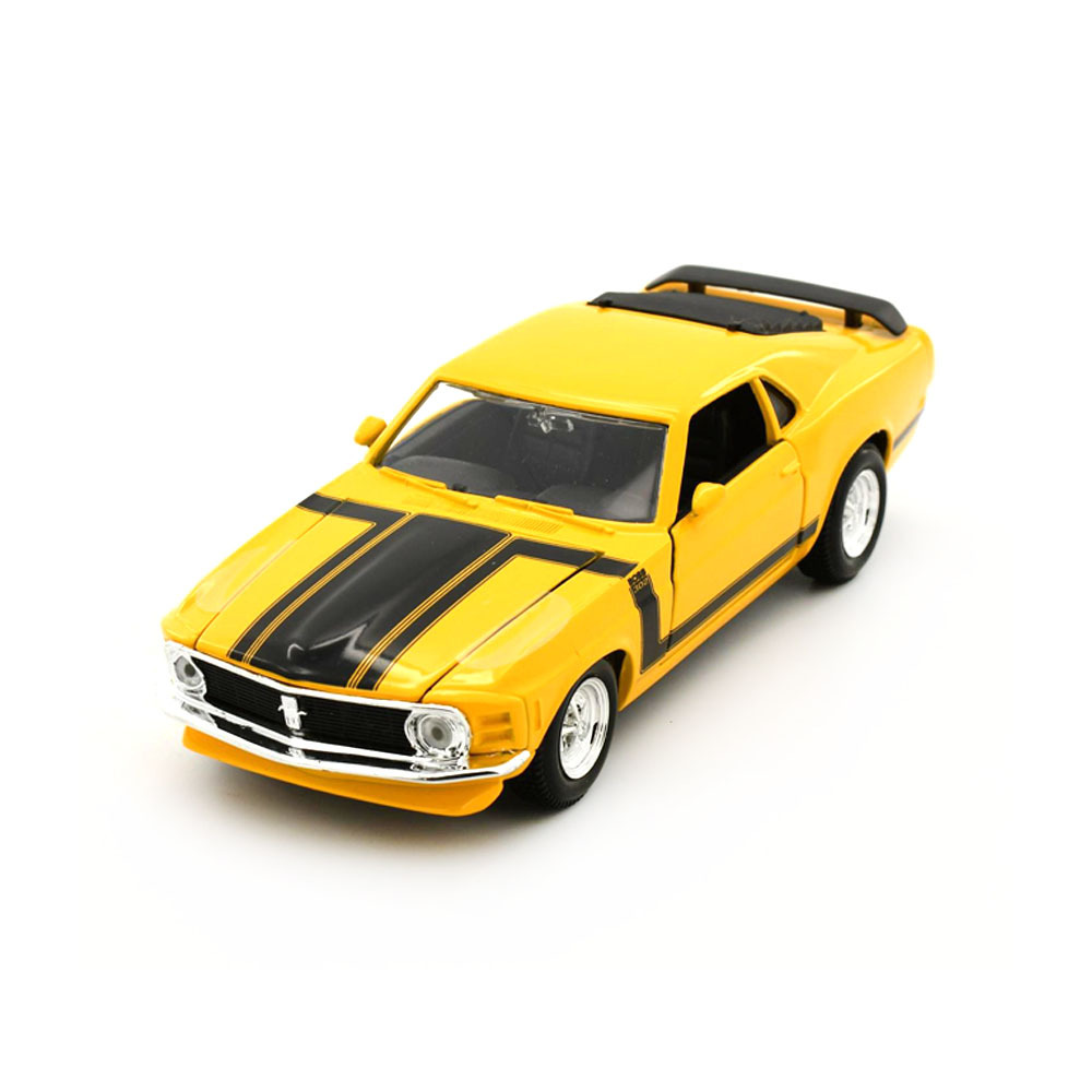 Maisto 1:24 Scale 1970 Ford Mustang Boss 302 Yellow Diecast Model Authentic  Details