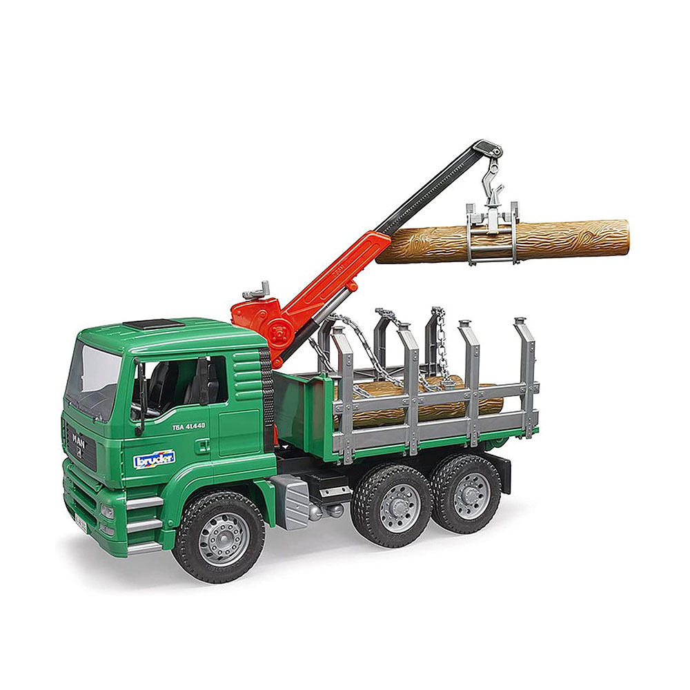 Bruder 1:16 MAN TGA Timber Truck with Loading Crane Toy Logging