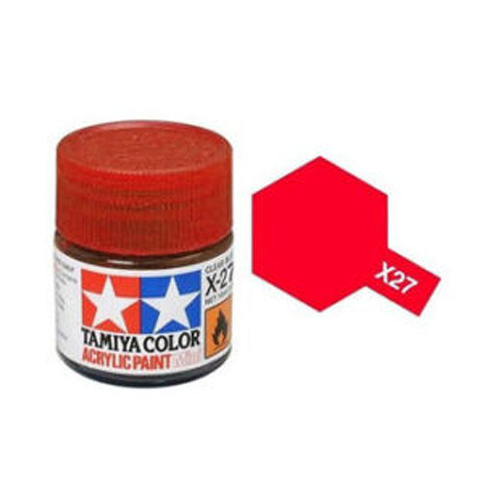 Tamiya Acrylic Paint Mini X27 Clear Red 10ml Model Paint for Styrene