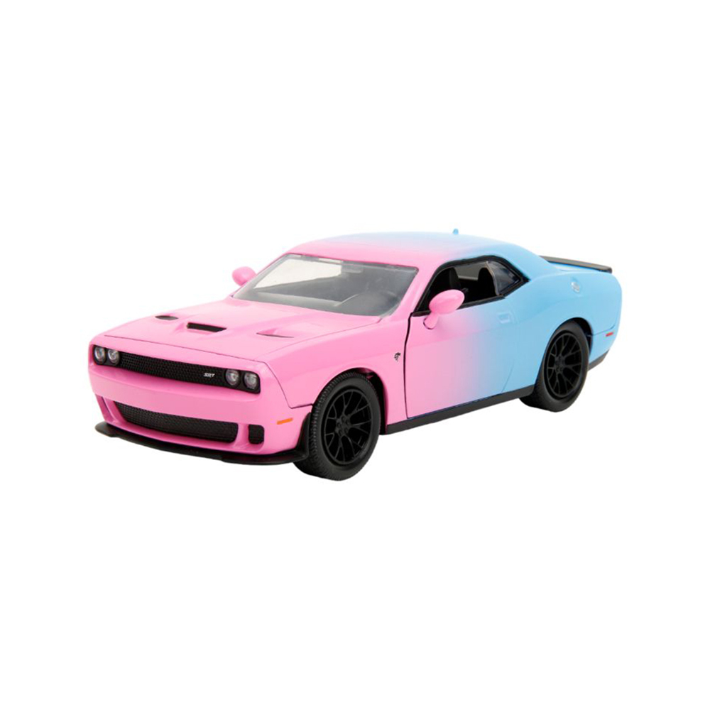 2015 Dodge Challenger SRT Hellcat Pink and Blue Pink Slips Series 1/24 Diecast - Jada Toys